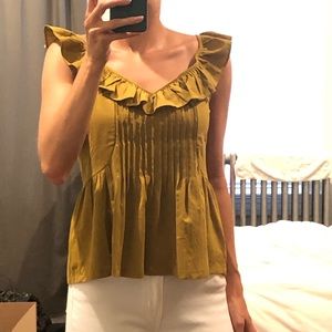 Ann Taylor mustard top - S